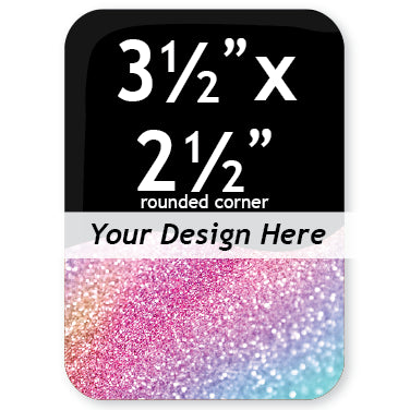 Rounded Corner Custom Buttons 3.5 x 2.5 inch