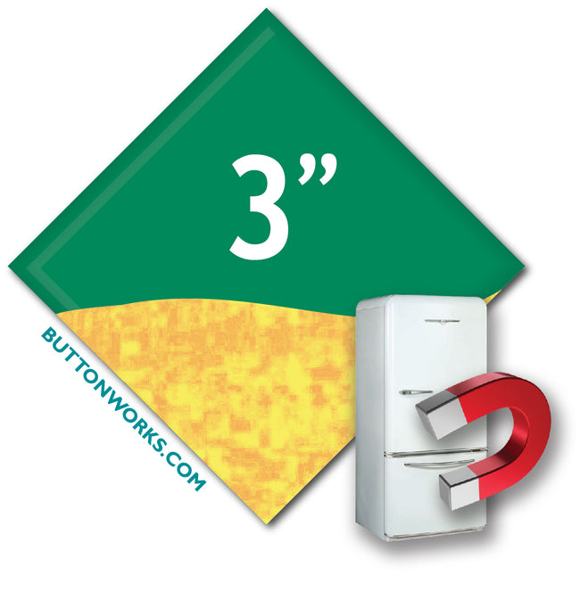 Custom Fridge Magnets 3 inch Diamond