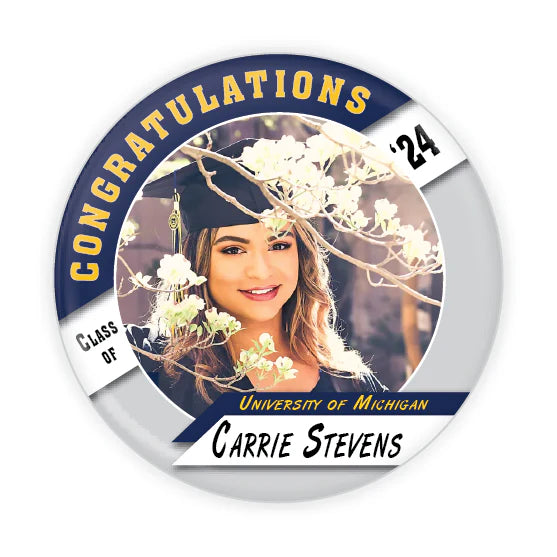Personalizable Graduation Photo Button - Semi Custom Design D-1052