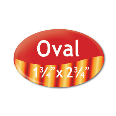 Custom Buttons Oval 1 3/4 inch x 2 3/4