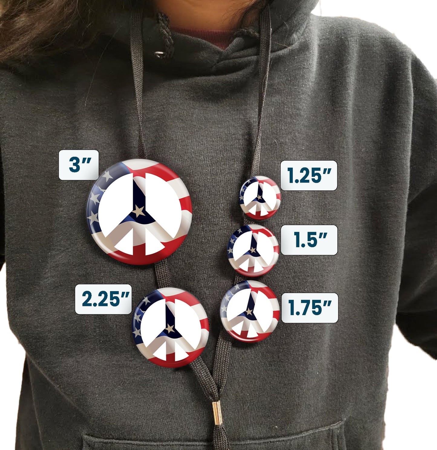 Peace Button Peace Pin