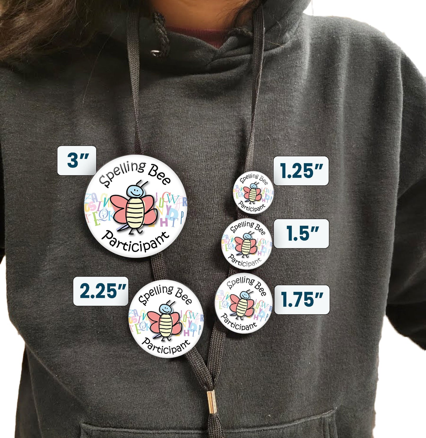 Spelling Bee Participant Pin Spelling Bee Participant Button