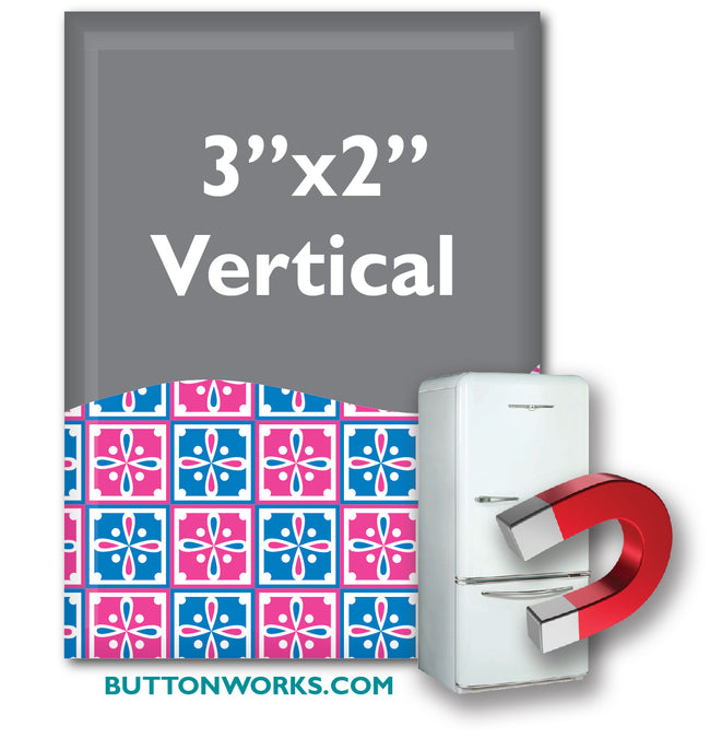 3" x 2" inch Vertical Rectangle Fridge Magnets