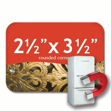 Round Corner Custom 2.5" x 3.5" inch Horizontal Rectangle Magnet