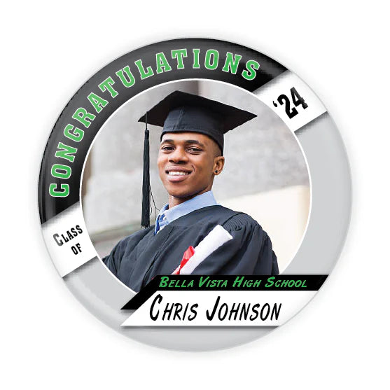 Personalizable Graduation Photo Button - Semi Custom Design D-1052