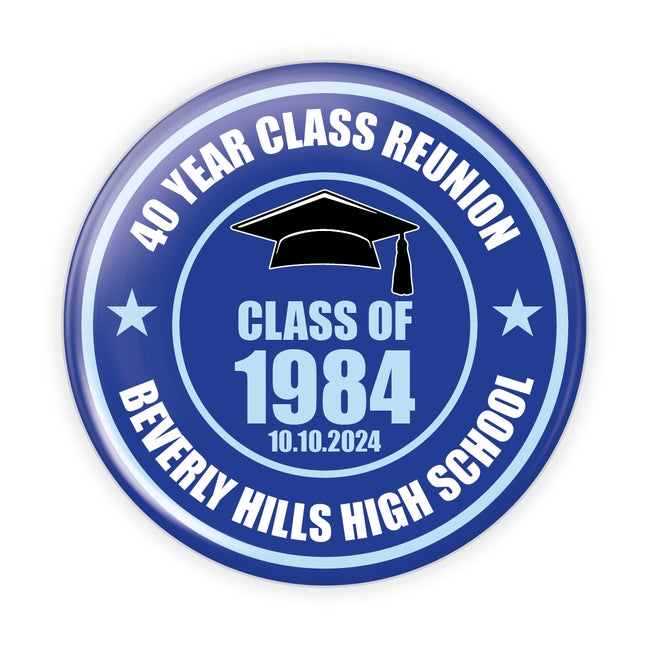 Class of High School Graduation 3" Button - Semi Custom Design D-4101