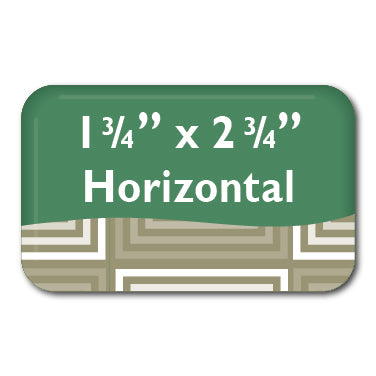 Oblong 1.75" x 2.75" inch Horizontal Rectangle Buttons