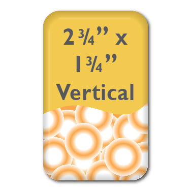 Oblong 2.75" x 1.75" inch Vertical Rectangle Buttons