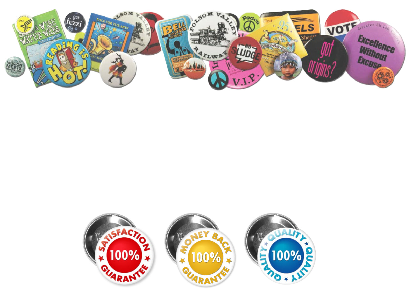 1 Round Custom Printed Button Magnets - Just Buttons