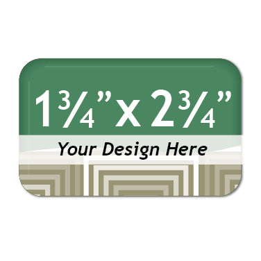 Oblong 1.75" x 2.75" inch Horizontal Rectangle Buttons