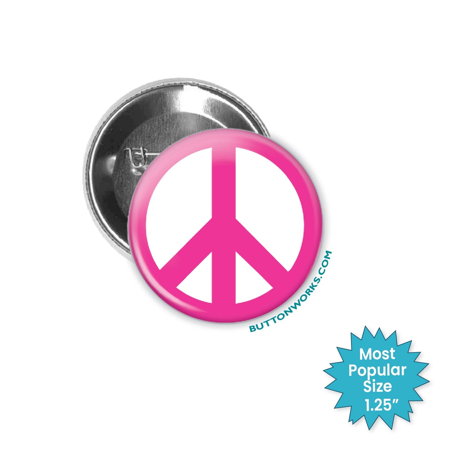 Pink Peace Button  Pink Peace Pin